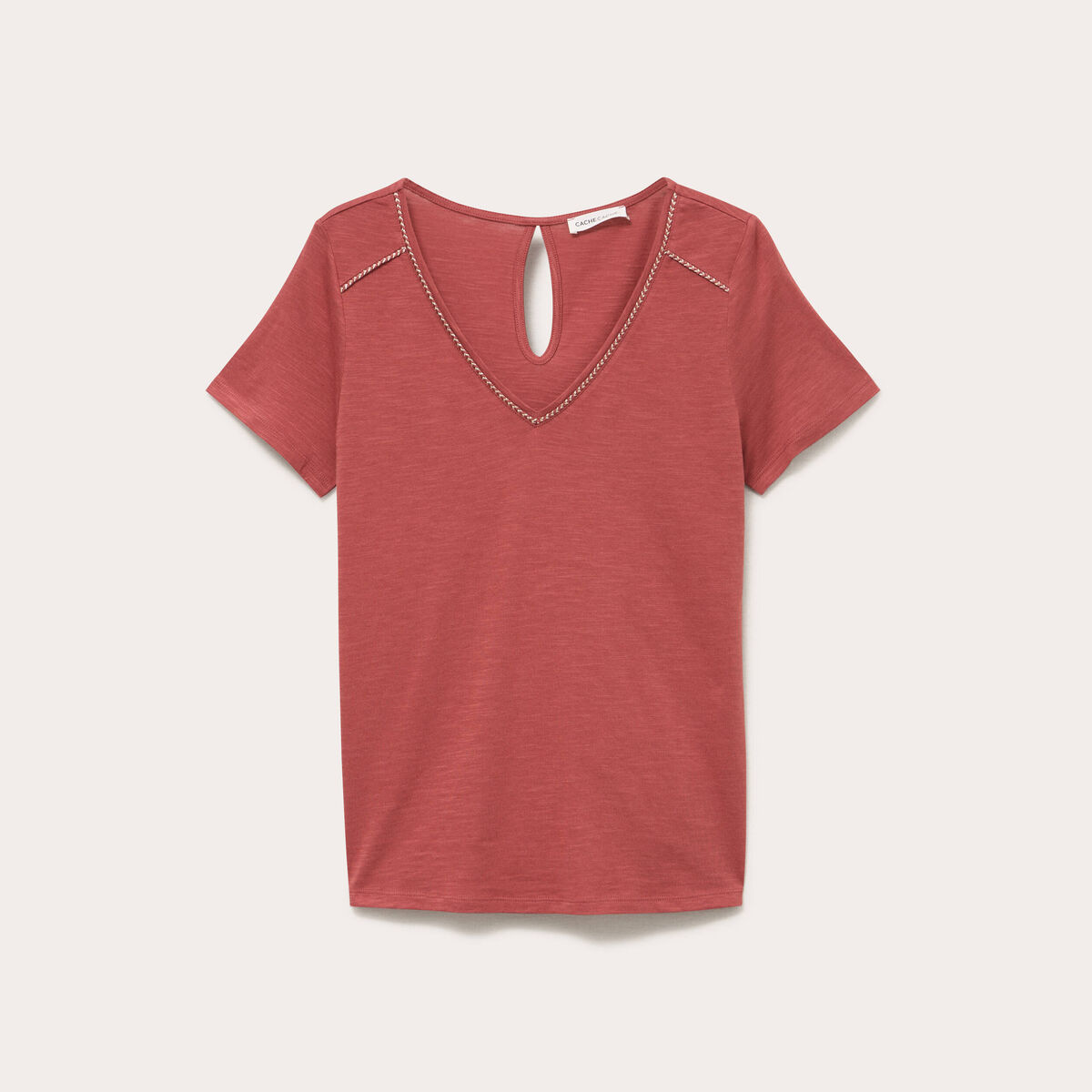 T-shirt manches courtes vieux rose femme