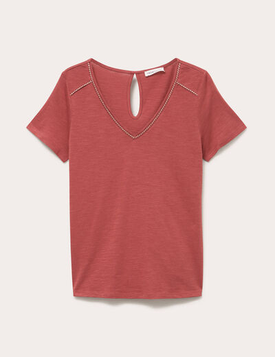 T-shirt manches courtes vieux rose femme