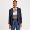 Veste blazer cintr&eacute;e bleu marine femme