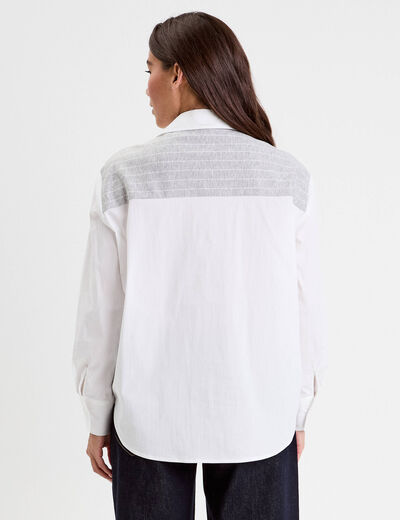 Chemise oversize manches longues blanc femme