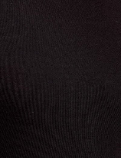 T-shirt uni &agrave; manches longues noir femme