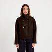Caban court col montant marron fonc&eacute; femme