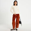 Pull col bateau manches longues ivoire femme
