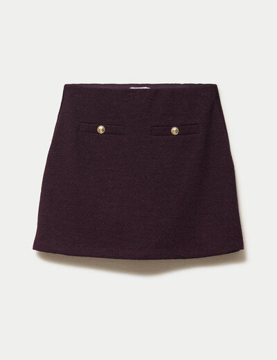 Jupe-short courte violet fonc&eacute; femme