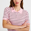 Polo manches courtes col chemise rose femme