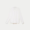 Chemise droite pliss&eacute;e manches longues ecru femme