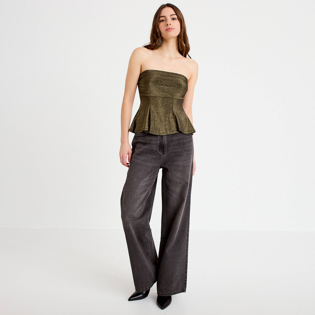 Bustier sans manches couleur or femme