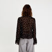 Blouse brod&eacute;e volant&eacute;e noir femme