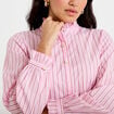 Chemise droite manches longues rose femme