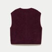 Gilet sans manches fausse fourrure prune femme