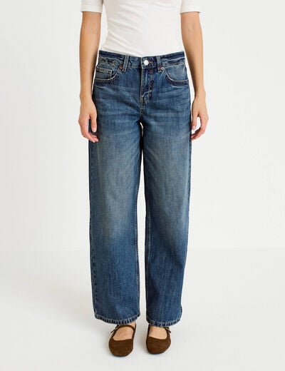 Jean wide leg taille basse denim double stone femme