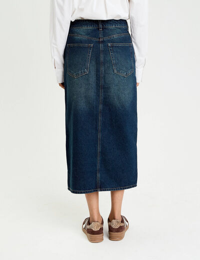 Jupe crayon taille standard bleu fonc&eacute; femme