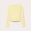 Gilet ajust&eacute; cropped col rond jaune clair femme