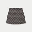 Jupe-short trap&egrave;ze courte stretch gris femme