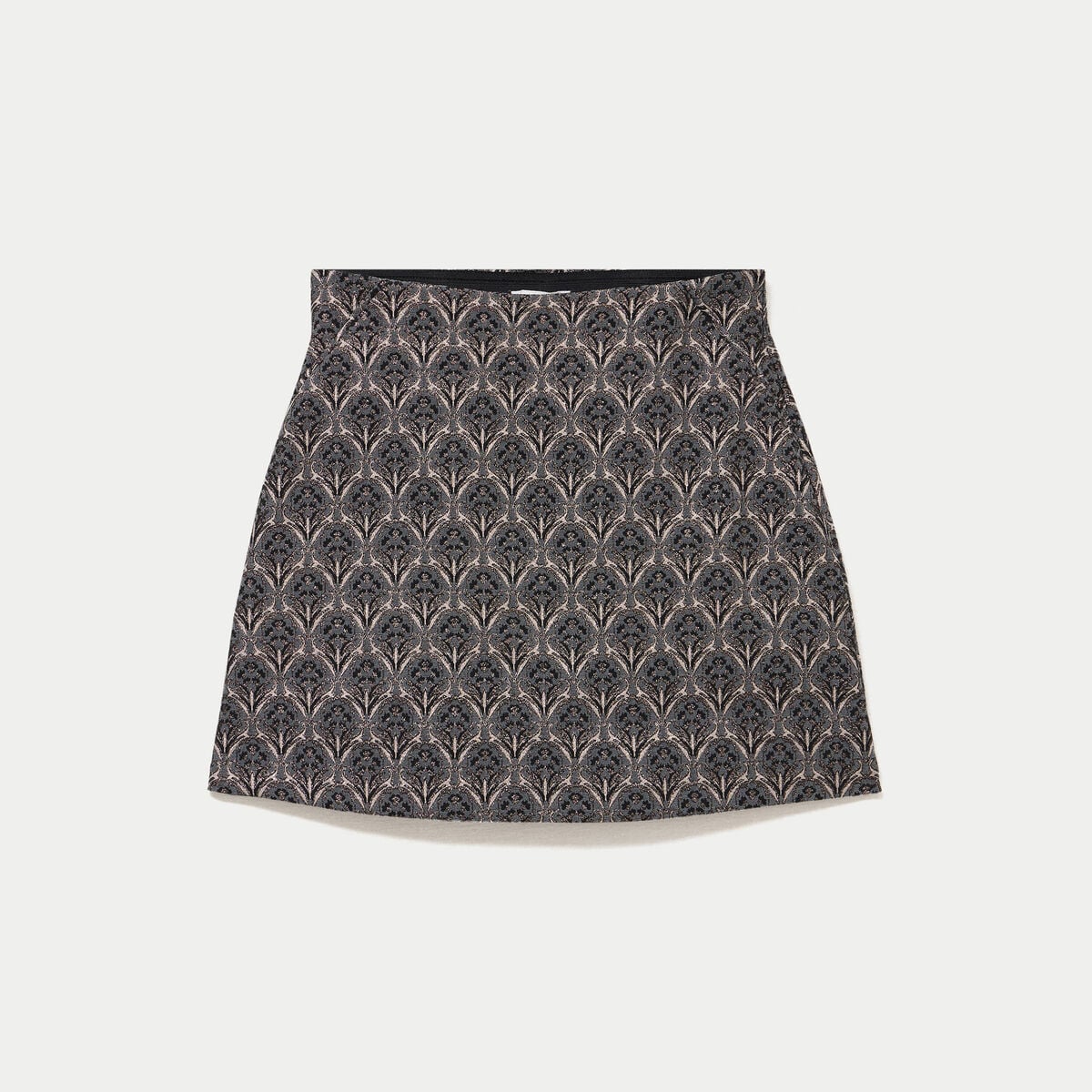 Jupe-short trap&egrave;ze courte stretch gris femme