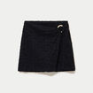 Jupe-short &eacute;vas&eacute;e en maille noir femme