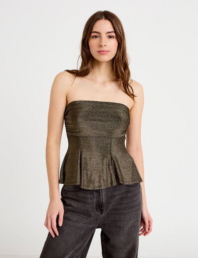 Bustier sans manches couleur or femme