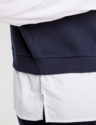 Sweat manches longues bleu marine femme