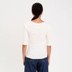 T-shirt thermique manches courtes ecru femme