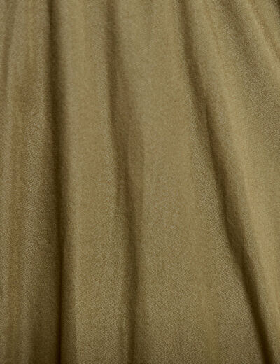 Robe longue &eacute;vas&eacute;e col v bretelles vert kaki femme