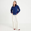 Chemise droite vichy col claudine bleu electrique femme