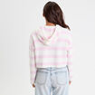 Pull &agrave; capuche manches longues rose poudr&eacute;e femme