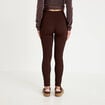 Leggings taille haute sans couture marron fonc&eacute; femme