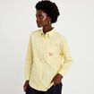 Chemise oversize manches longues jaune femme