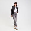 Veste droite zipp&eacute;e noir femme