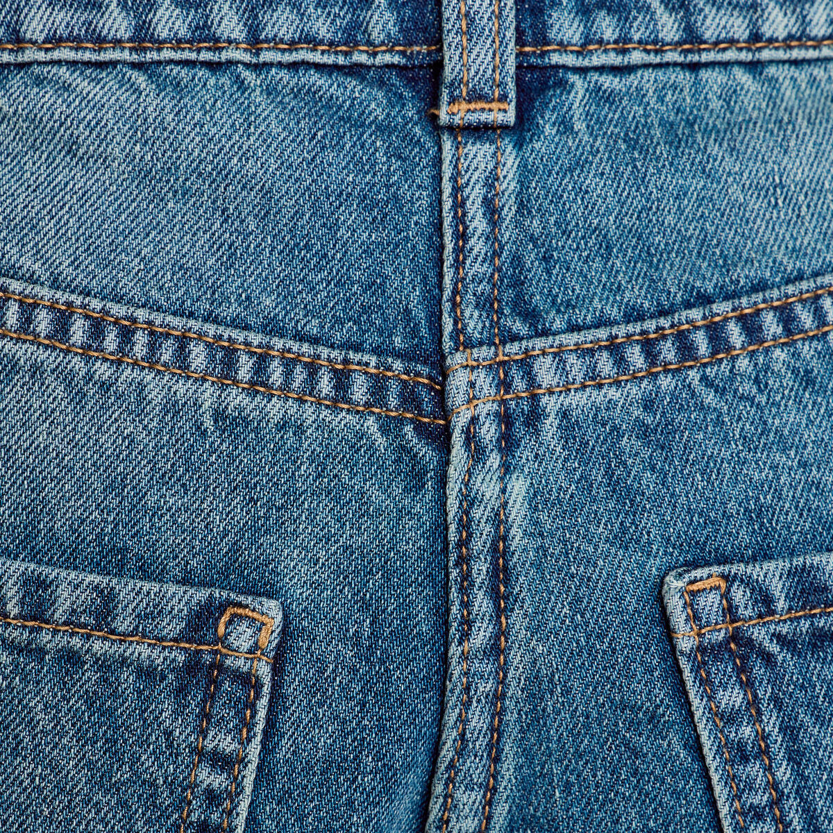 Jean barrel cropped taille standard denim double stone femme