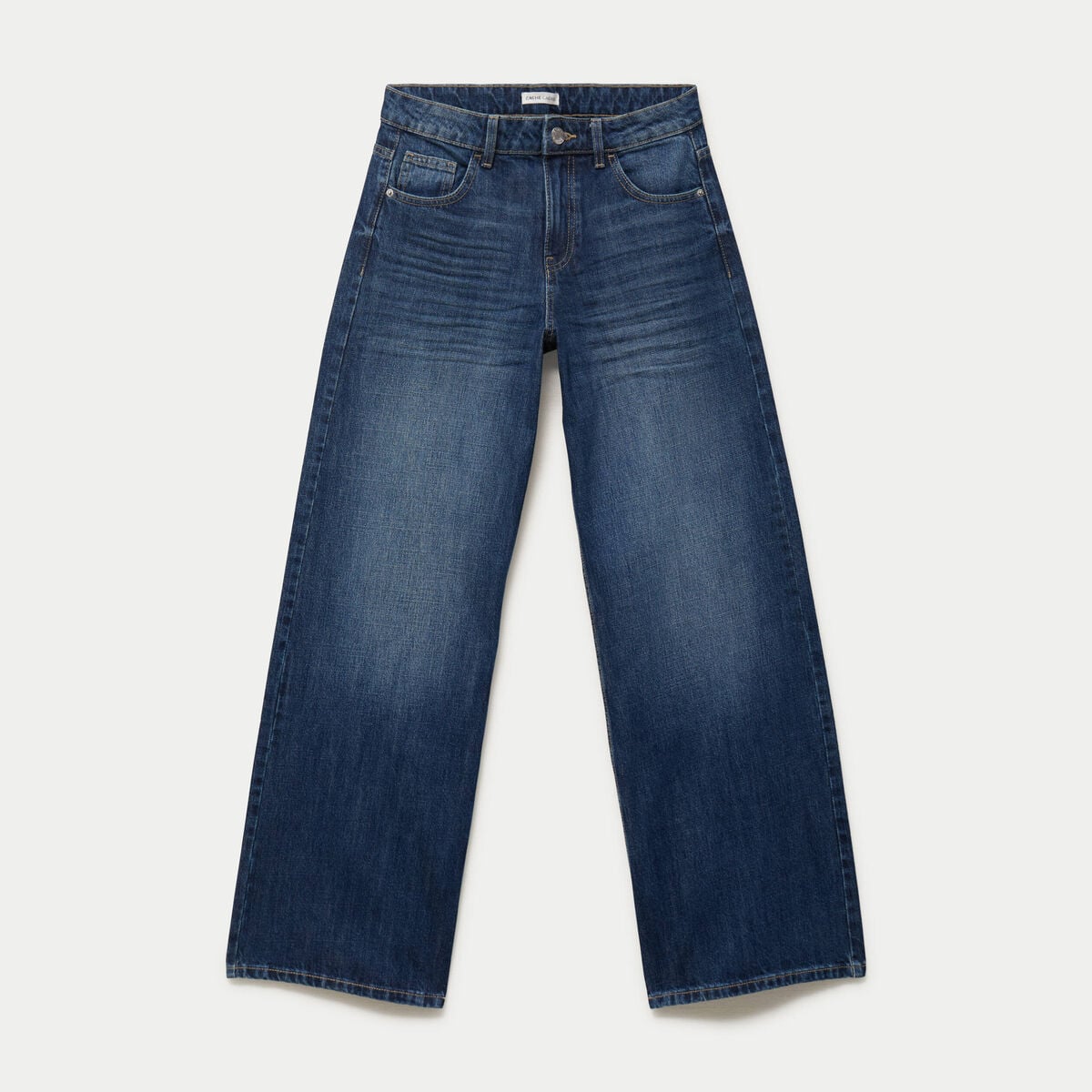 Jean wide leg taille standard denim stone femme