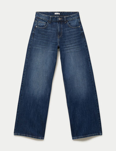 Jean wide leg taille standard denim stone femme