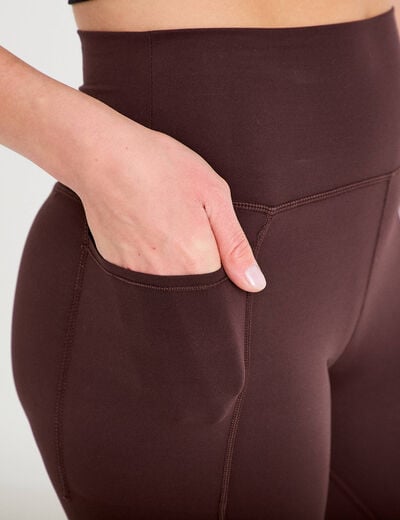 Legging taille haute marron fonc&eacute; femme