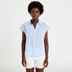 Blouse droite sans manches col rond blanc femme