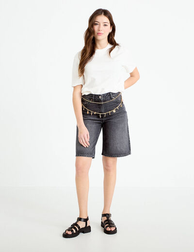 Bermuda en jean denim noir femme