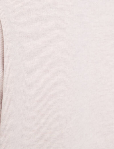 Sweat col roul&eacute; manches longues sable femme