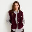 Gilet sans manches effet polaire prune femme
