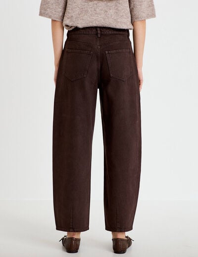 Jean bootcut taille standard marron fonc&eacute; femme