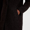 Manteau droit mi-long col tailleur noir femme