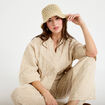 Blouse boyfriend manches 3/4 beige moyen femme