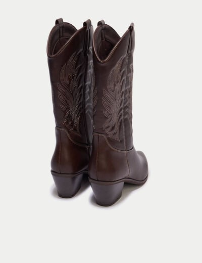Bottes esprit western marron femme