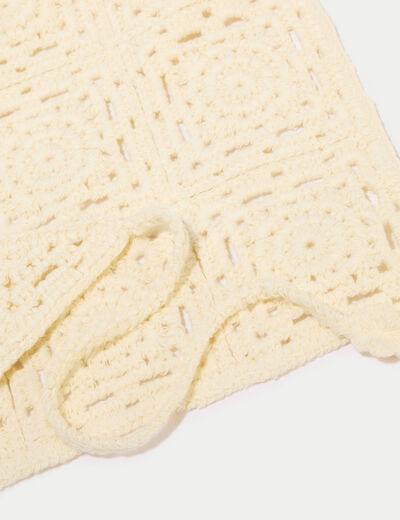 Foulard crochet ecru femme