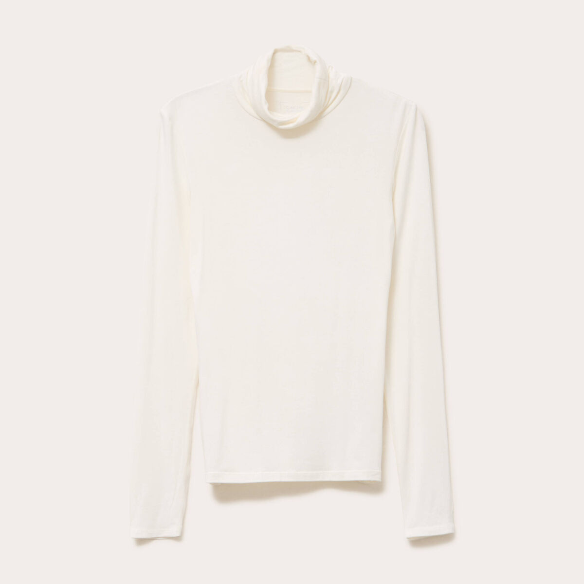 T-shirt uni &agrave; manches longues ecru femme