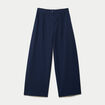 Pantalon barrel taille standard bleu marine femme
