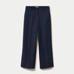 Pantalon large ventre plat bleu marine femme