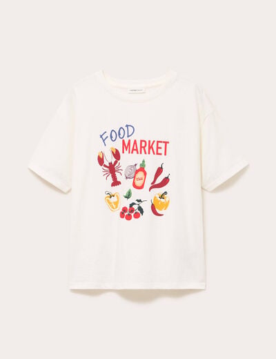 T-shirt manches courtes blanc femme