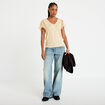 T-shirt manches dentelle sable femme