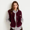 Veste sans manches fausse fourrure prune femme