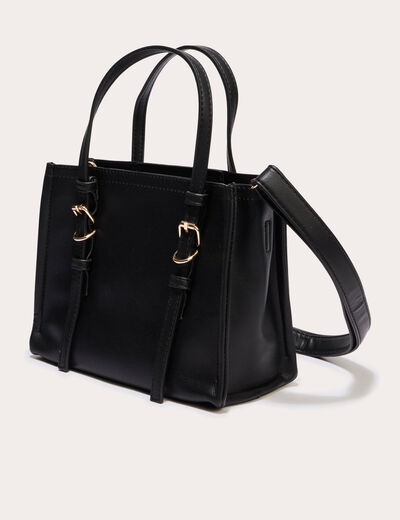 Sac &agrave; main avec bandouli&egrave;re noir femme