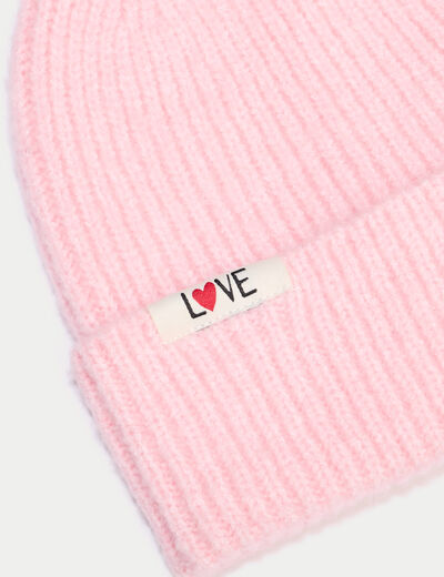 Bonnet rose clair femme